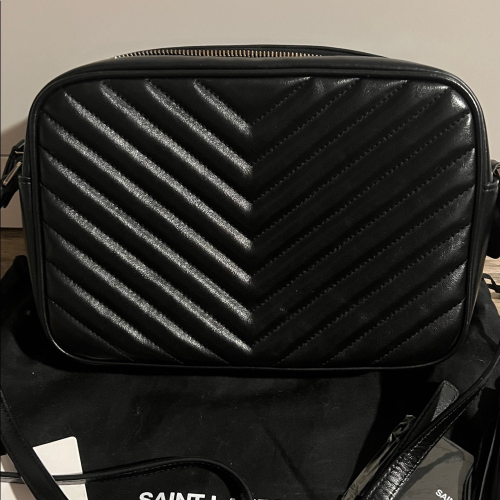 Saint Laurent Lou Camera Bag - Black/Gunmetal Logo - Picture 4 of 14